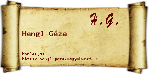 Hengl Géza névjegykártya