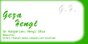 geza hengl business card